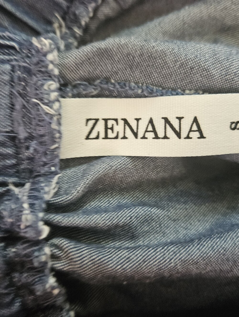 Zenana Womens Small Wide Leg Frye Hem Denim Pants Pullup High-Rise Bleach Wash - Picture 9 of 10